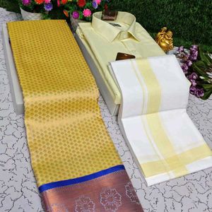 Combo Bridal Sarees With Shirt &Dhoti