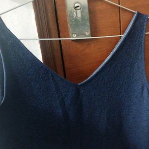 Branded Blue V Neck Top