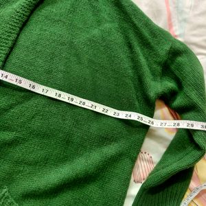 Green Hooded Winter Cardigan