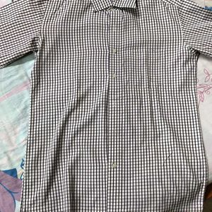 Men's shirt White Purple Check Formal Wear 38 size