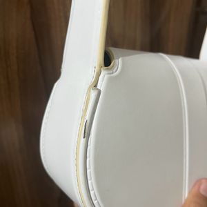 White Baguette Bag