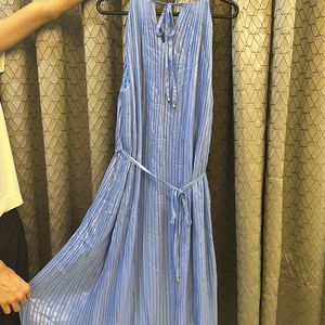 Blue Pleated Dress