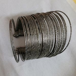 Silver Glitter Bangles- One Piece