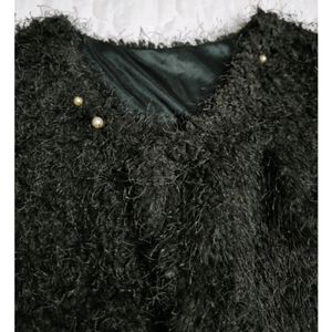 Clearance Sale!Dark Green fuzzy Half Cardigan