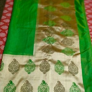 Green Tissue Saree