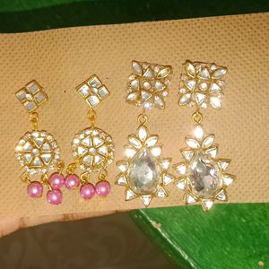 Hand Made Kundan Earrings