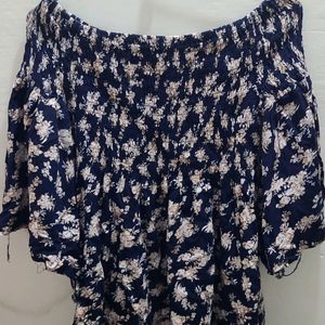 Off- shoulder top with floral print