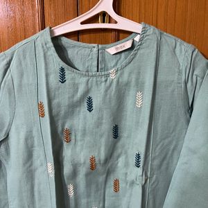 Round Neck Duck-Egg Blue Kurta