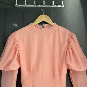 Pink Ballon Sleeved Top