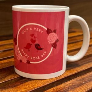 Ferns And Petals Happy Rose Day Mug