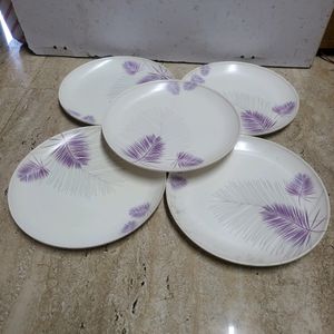 5 Quater Size Plates Plastic