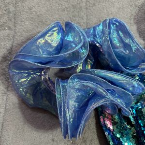 Blue Sequins Ruffle Dress (bust :30-32