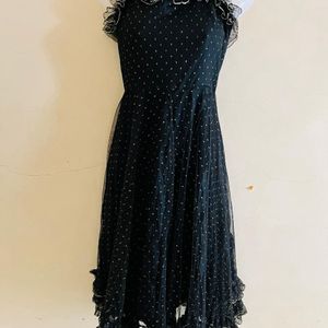 Korean Designer Flared Black One Piece