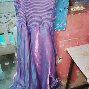 Lavender Colour Princess Gown For Women