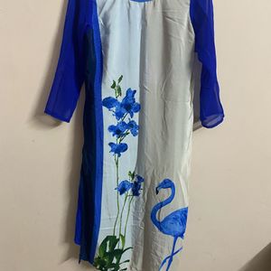 Women Straight Blue Kurti