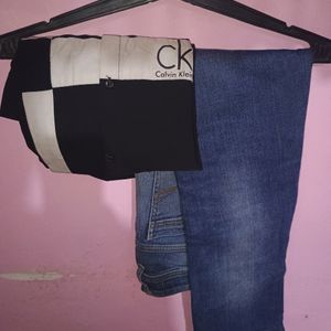 Black Stretchable Shirt With Flying Machine Jeans