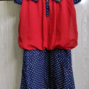 Red And Blue Dress (For Women)