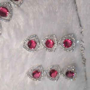 American Diamond Ruby Necklace