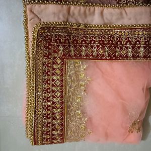 Bridal Dupptta Combo Pink And White