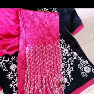 Embroidered woollen kurti,velvet legging & stall