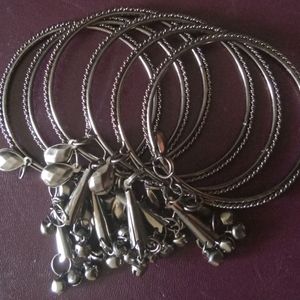 Metal Bangle Set  (Pack of 6)