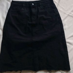 Black Denim Skirt