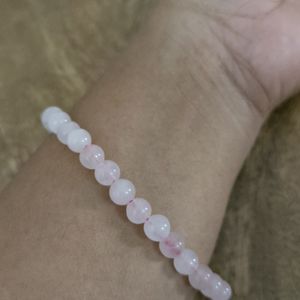 Natural Rose Quartz Round Crystal Bracelet