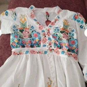 Puff Sleeve Stylish Floral Printed Dresses