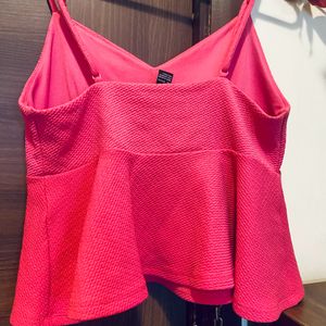 Forever 21 Fuschia Peplum Crop Top