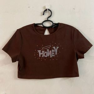 Shein Brown Crop Top (S)