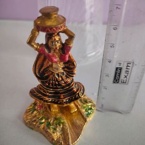 Antique Lady With Matka Miniature