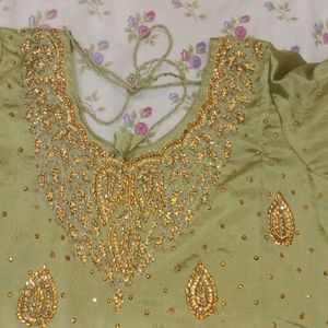 Mehndi Color Heavy Work Suit