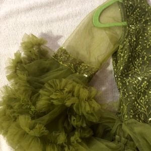 OLIVE GREEN LAYERED DRESS