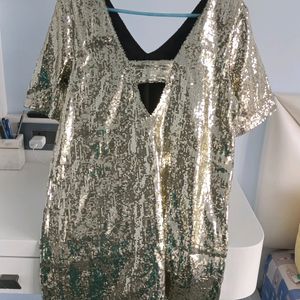 Sequined Detail Party Wear Dress