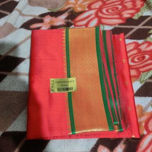 NYC Red And Green Colour Saree