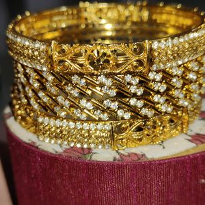 Gold Covering Bangles Set Of 6