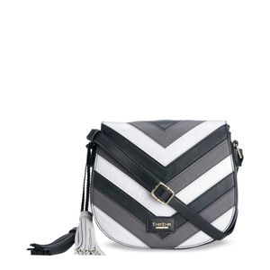 Bebe Black Striped Sling Bag