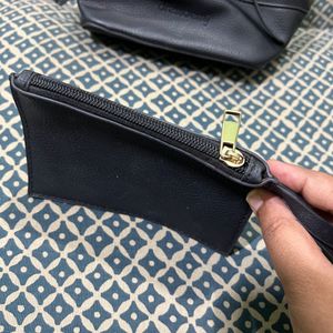 DressBerry Black Bucket Handbag With Small Wallet