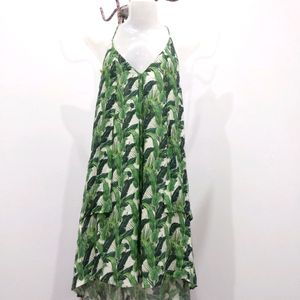 Leafy Printed String Dress