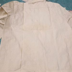 Nude Faded Checks Stitched Shirt