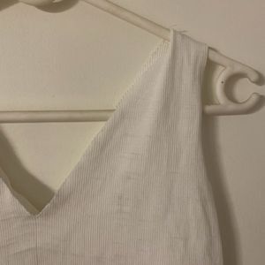 white ribbed vest tank top