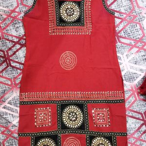 Beautiful Red Rajasthani Kurta