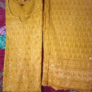 Mustard Kurti with Plazo