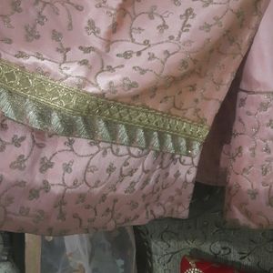 Pink And Golden Gharara Set(divider)