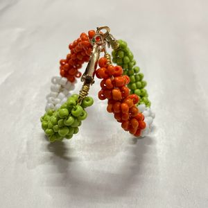 Tri Colour Hoop Earrings