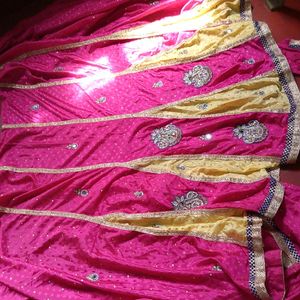 Beautiful Pink Colour Lehenga With Saree