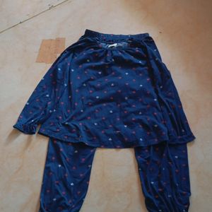 Navy Blue Printed Suit Sold