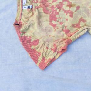 H&M Pink Tie Dye Ribbed Crop Top