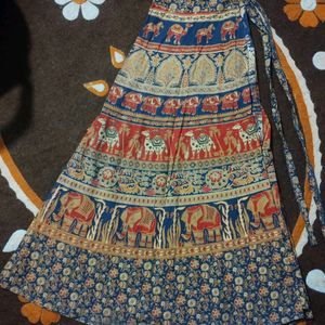 Bohemian Women Top With Jaipuri Print Skirt