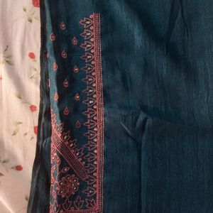 Peacock Blue Churidhar Material Set